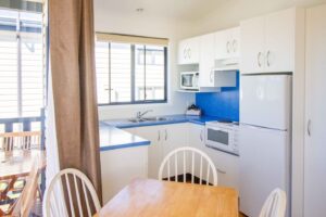 Kitchen in Two-Bedroom Waterfront Cabins